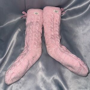 UGG Light Pink Cable Knit Socks